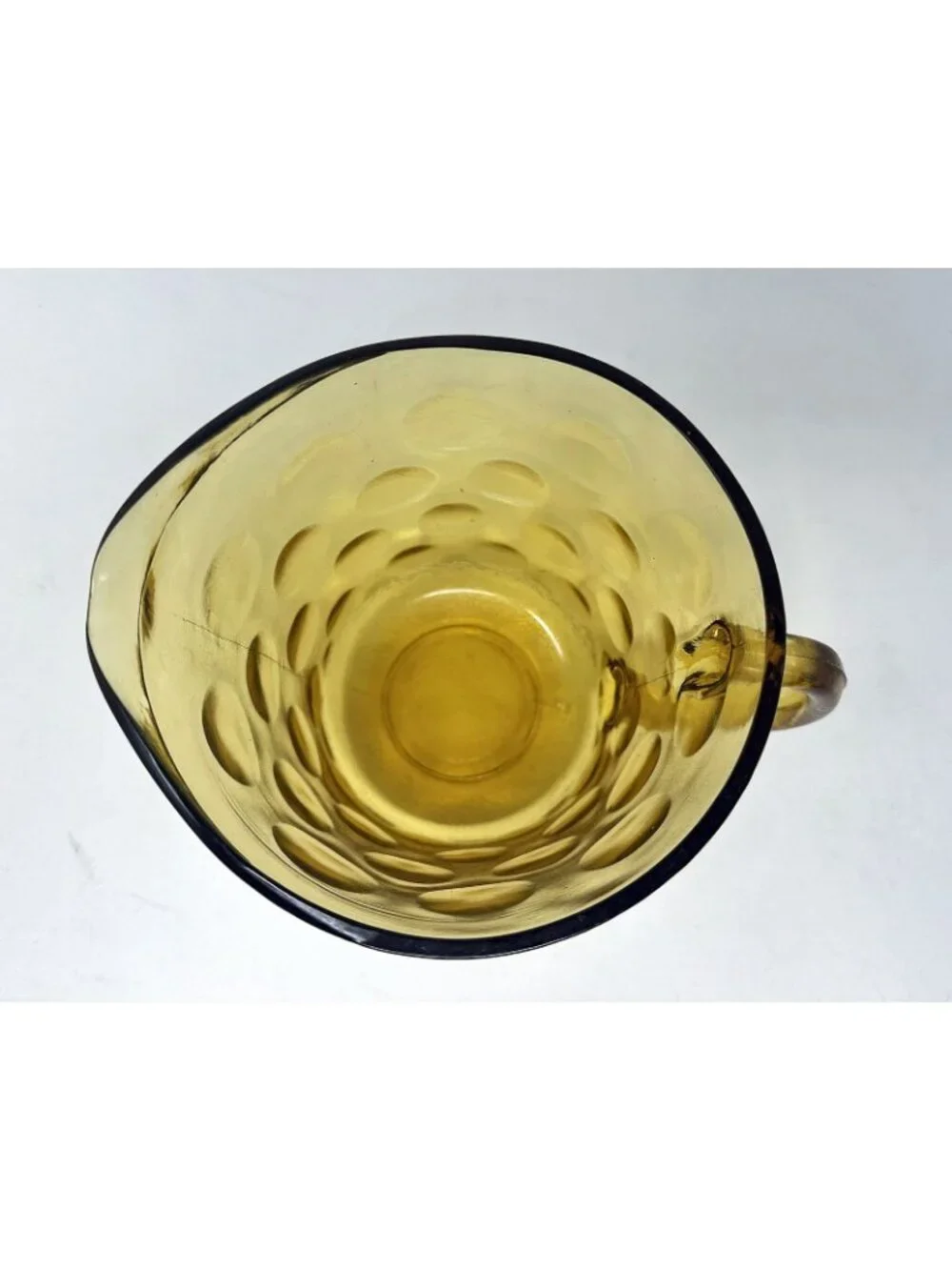 HAZEL ATLAS ELDORADO 56 oz Juice Pitcher Granada Gold Vogue Dot Thumbprint - Picture 5 of 8